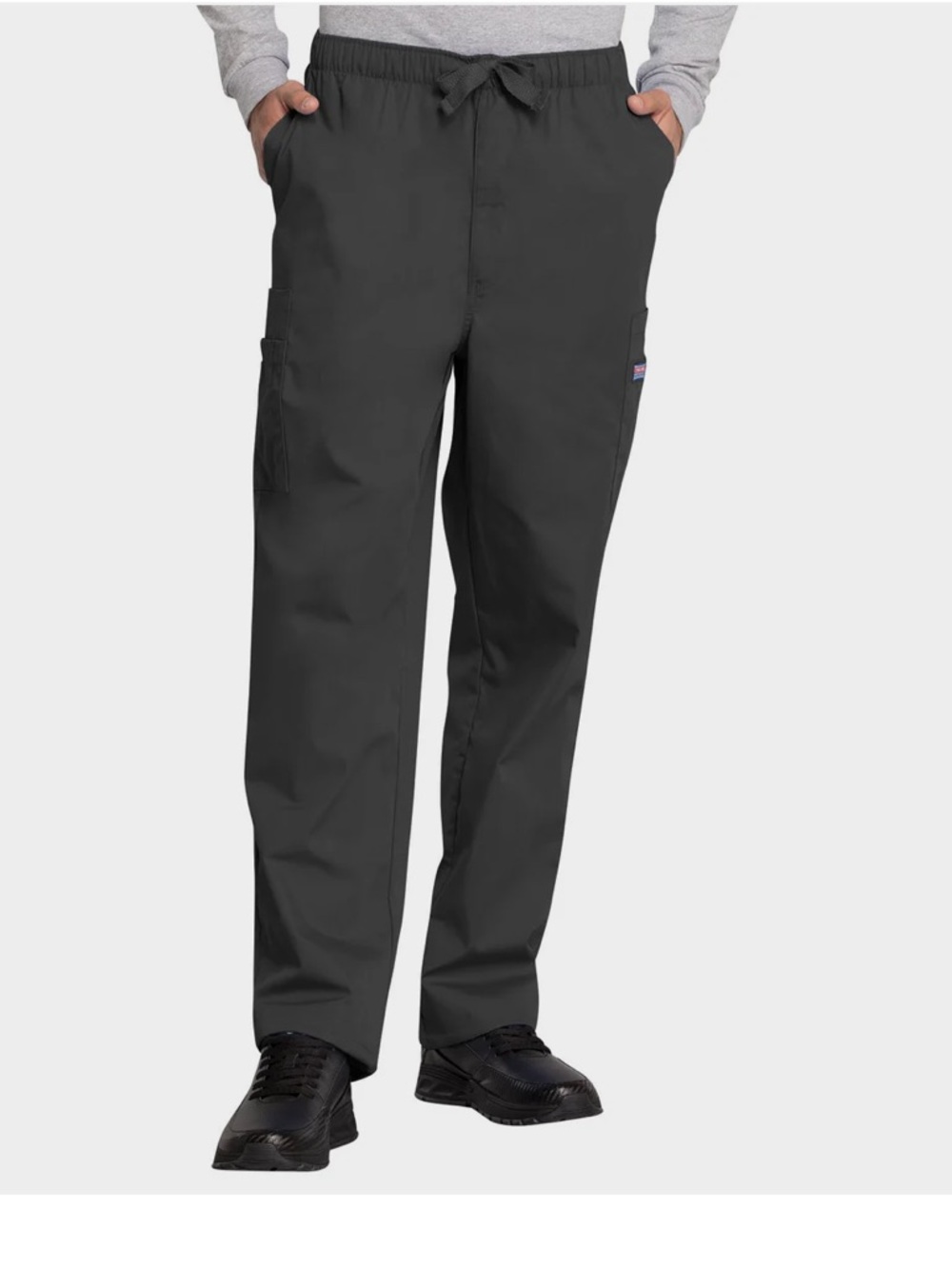 NWT Men's Cherokee Workwear Elastic Waist Cargo Scrub Pants Gray Size Medium - Picture 2 of 12